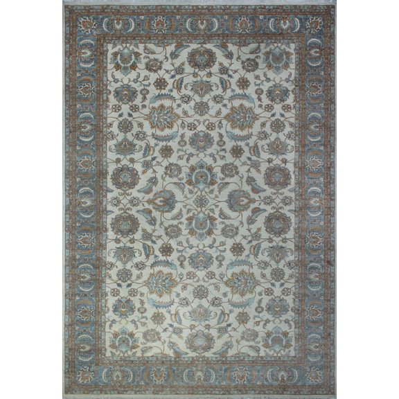 Yousafi Bahualdin Ivory/Grey-Blue Rug, 11'9" x 17'9"