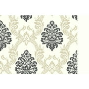 Black & White Ogee Damask Wallpaper