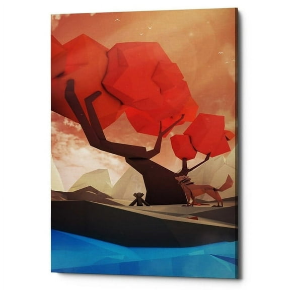 Epic Graffiti  "The Red Tree" by Jonathan Lam, Giclee Canvas Wall Art, 40"x60" - 40" x 60"