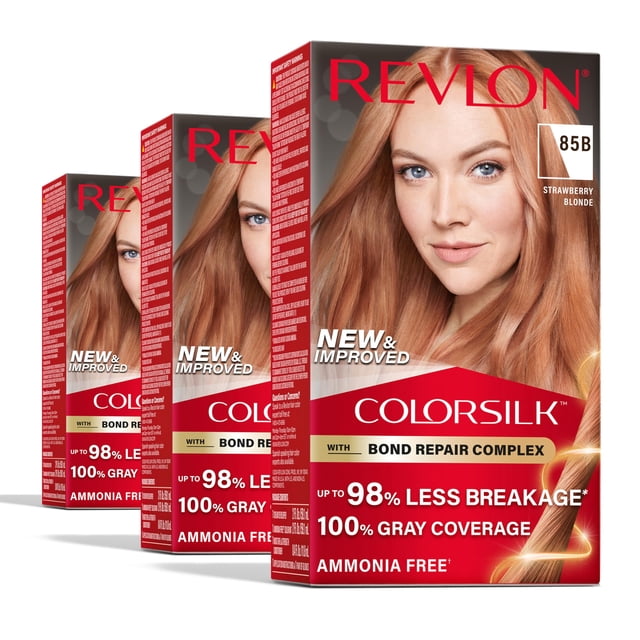 Tinte para el cabello Revlon ColorSilk 85B Rubio Fresa (paquete de 3)