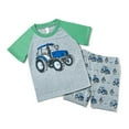 thumbnail image 4 of Summer Clothes for Boys Baby Toddler Boys Shorts CLothes Set, 0 6 12 18 24 Months 2T 3T Short Sleeve Cartoon Bear Print T-shirt with Elastic Waist Shorts Summer Outfit, 4 of 6