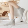 thumbnail image 4 of Women's Gray Lace Ruffle Short Socks Breathable Cotton Frilly Ankle Socks with Elegant Lace Trim Cute Casual Socks for Daily Wear, 4 of 4