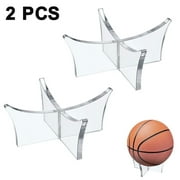 2 Pieces Basketball Stand Holder Football Stand Acrylic Ball Display Stand Clear Basketball Football Soccer Stand for Volleyball