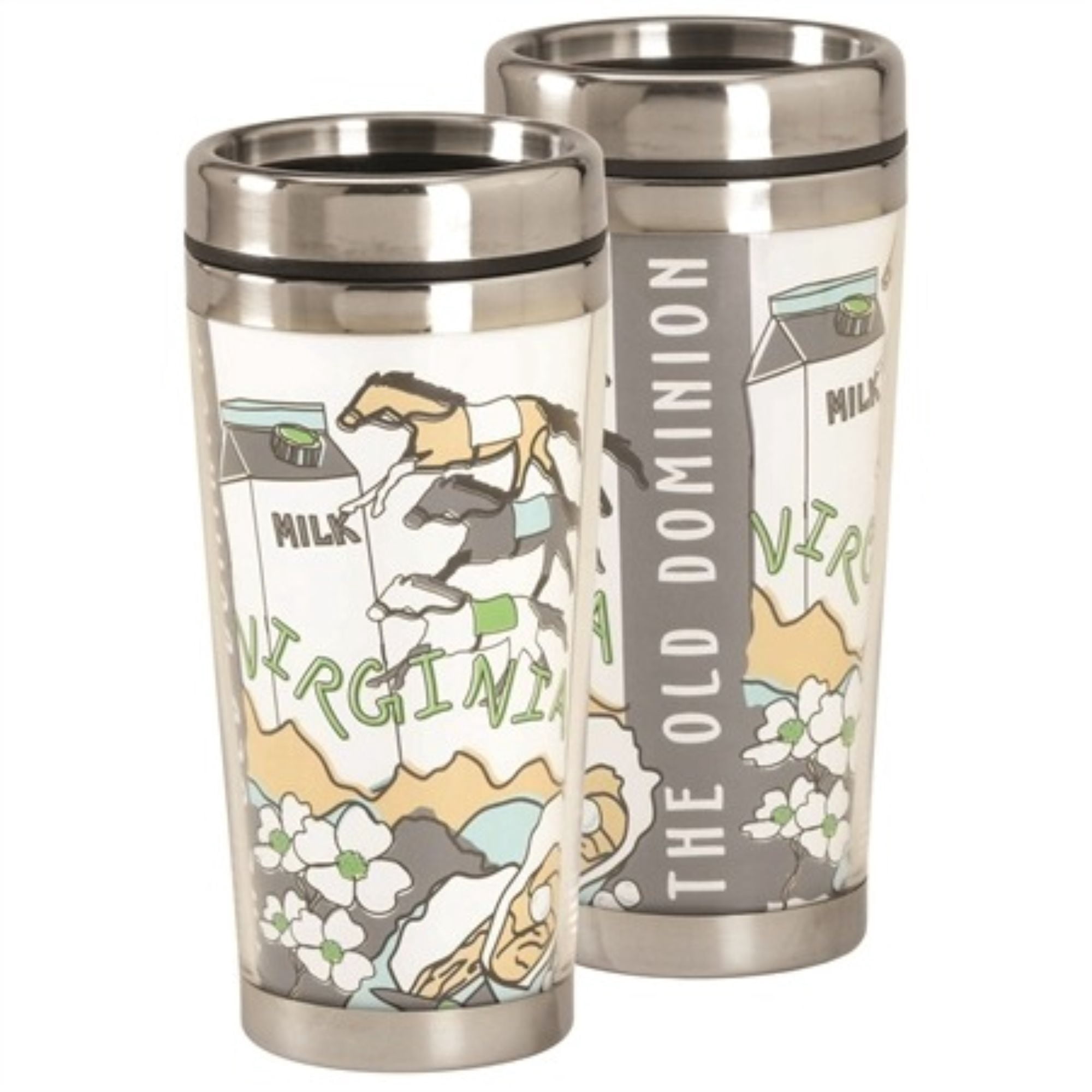 Virginia Old Dominion Silver Tone 16 Ounce Stainless Steel Metal Travel Mug Walmart Com