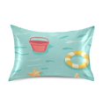 thumbnail image 7 of Yayeee Pillowcase Standard Size Set of 2 Satin Wrinkle Resistant Pillow Case, Blue Beach Pattern, 7 of 7