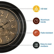 Pacific Bay 24” Rodalben Decorative Wall Clock Analog Battery Clock for Home Decor