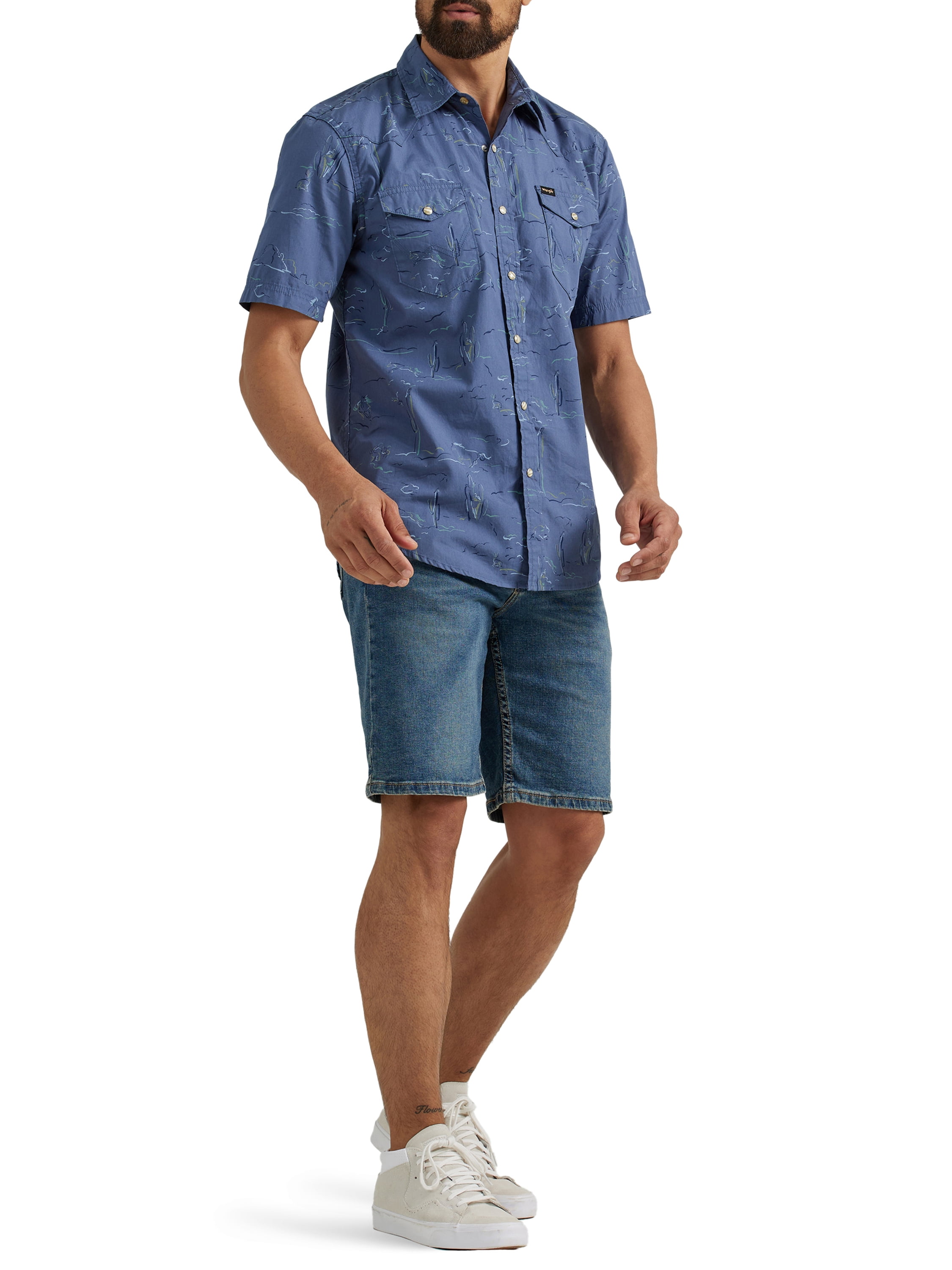 Wrangler® Men's Premium Short Sleeve Patterned Shirt, Sizes S-2XL