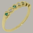 thumbnail image 2 of LBG British Made 14k Yellow Gold Genuine Natural Opal & Emerald Womens Eternity Ring - 33 size options - Size 5.5, 2 of 9