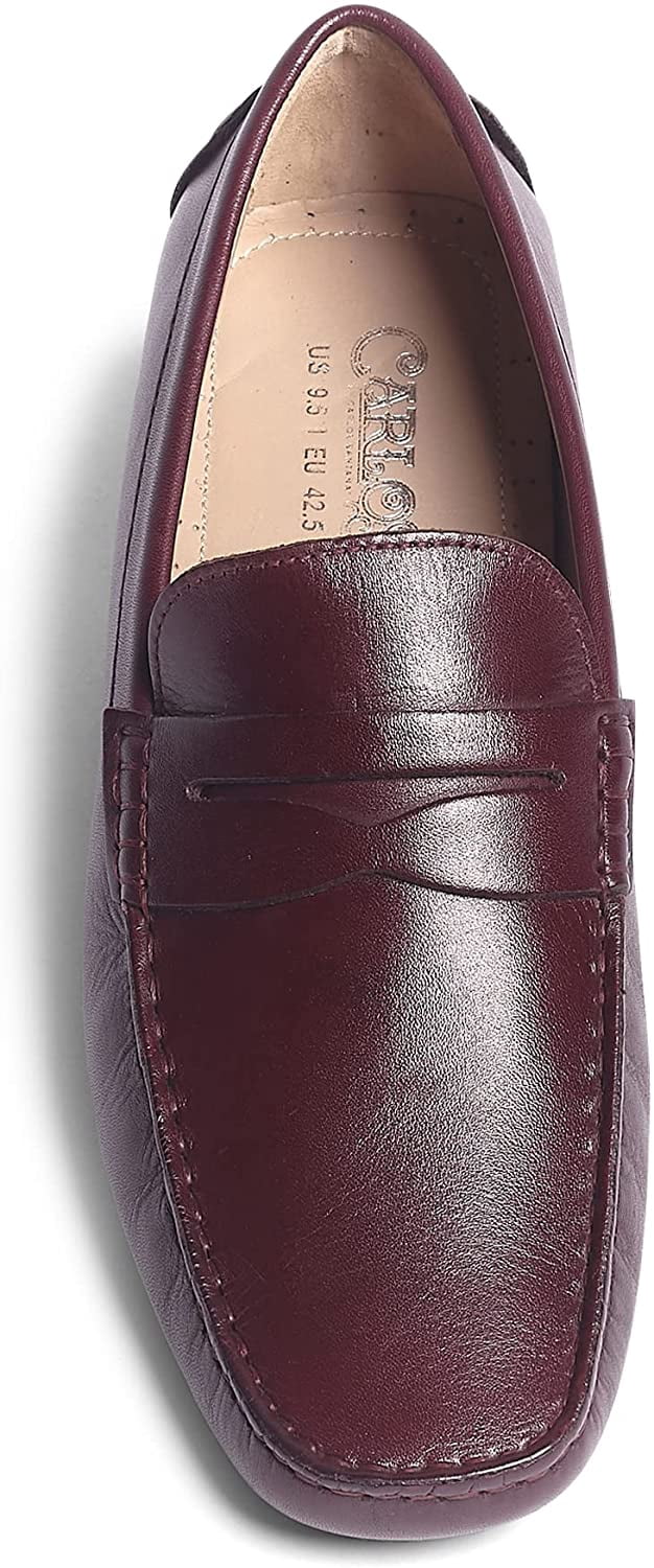 Carlos by Carlos Santana Ritchie Penny Loafer Burgundy Leather Slip-On 9.5 Santoni Carlos Slip-On Penny Loafers - Red | Editorialist main image 2