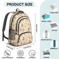 thumbnail image 5 of Princess and Flower Beige Pattern Cute School Backpack Bag with Padded Back and Adjustable Shoulder Straps 16.9 X 12.6 X 5.9 Inches, 5 of 5