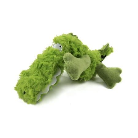 UPC: 0786306701161 | goDog PlayClean Gator Squeaker Plush Pet Toy for Dogs & Puppies – Green  Small