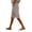 Khaki, variant on Cotton Linen Pants for Women Summer Casual High Waisted Drawstring Beach Bermuda Shorts by Yigetop Black L