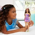 thumbnail image 3 of Barbie Fashionistas Doll #244 with Floral Halter Dress, Purple-Streaked Brown Hair, 3 of 7