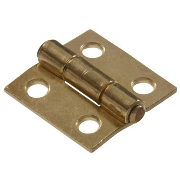 1" Light Narrow Hinge Fixed Pin, Brass Finish Hillman Door Hinges