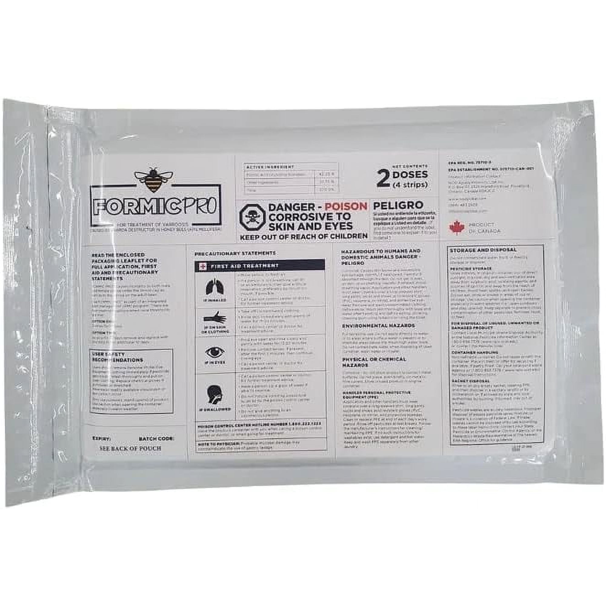 Formic Pro for The Treatment of Varroa Mites (2 Dose (4 strip))