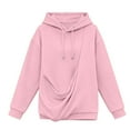 thumbnail image 5 of Pink Womens Sweatshirt Womens Oversized Solid Color Pocket Sweatshirts Pullover Women's Loose Casual Sweatshirts Fall Clothes for Women, 5 of 6