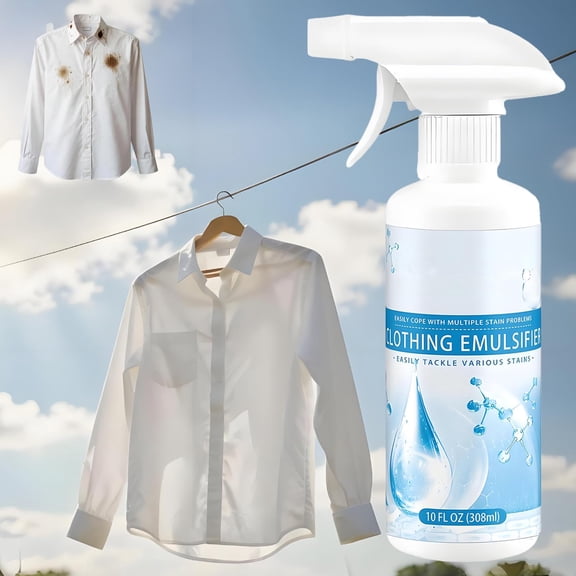 Clothing Emulsifier, Non-ionic Laundry Pre-Treatment Spray, 300ml Natural Cleanse Spot Cleaner, Gentle Fabric Stain Remover Restores Color