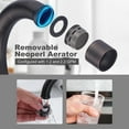 thumbnail image 5 of WOWOW 8 Inch Widespread Bathroom Faucet 3 Hole, Oil Rubbed Bronze Bathroom Faucet, Bathroom Sink Faucet with Pop Up Drain and Supply Lines, 5 of 7