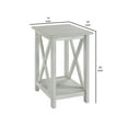 thumbnail image 5 of 1 Open Shelf Plank Style Side Table with X Shaped Accent, White, 5 of 5