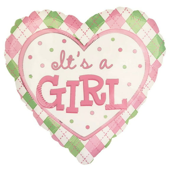 18 inch It's a Girl Sweet Pea Foil Mylar Balloon - Party Supplies Decorations