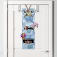thumbnail image 2 of Jellyfish Hanging Pocket Organizer, Repetitive Pattern with Dolphins on Abstract Rounds, Printed Polyester Storage Bag with Pockets, 9" x 27", Pale Sky Blue Multicolor, 2 of 2