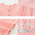 thumbnail image 5 of Emy Dola Toddler Girls Button Down Collar Long Sleeve Dresses 2-7 Years Kids Butterfly Rabbit Applique Dot Casual Cotton Party Christmas Jersey Dress, 5 of 7