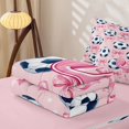 thumbnail image 5 of Manfei Initial Lettering J Zipper Full Size Comforter Sets with Fitted Sheet and 2 Pillowcases,Pink Dreamy Bowtie Zipper Bedding Set,Pink Reversible,4 Pieces, 5 of 7