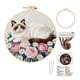 thumbnail image 1 of Kit completo de bordado para principiantes, tela, patrones, agujas e hilos, arte floral DIY, para todos los niveles, hobby de mindfulness, decoración del hogar, 1 of 6