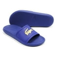 thumbnail image 3 of Lacoste Men's Croco Slide Sandals, Navy \ Yellow,9 M US, 3 of 7