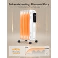 thumbnail image 5 of FOHERE Oil Filled Radiator Heater Touch Screen for Indoor Use Large Room, 1500W Quiet Energy Efficient Space Heater with Remote, 4 Modes, 24h Timer, Overheat & Tip-over Protection, Safe Thermostat, 5 of 11