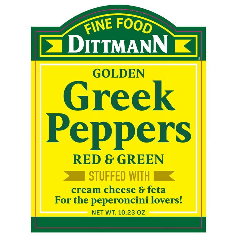 (2 pack) Fine Food Dittmann Golden Greek Peppers Stuffed with Cream Cheese & Feta