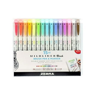 Mildliner Double Ended Highlighter Set, Chisel and Bullet Point Tips,  Assorted Neutral and Gentle Ink Colors, 10-Pack (78701)