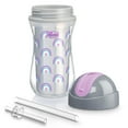 thumbnail image 5 of Chicco Insulated Flip-Top Straw Cup 9oz, Silver/Purple Rainbow, 12m+ (1pk), New, 5 of 9