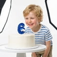thumbnail image 4 of Goleeg Ocean-Themed Number Candles, Number 6 Blue Sparkle Birthday Candles with Fishbone and Starfish Designs, Nautical-Style Ocean-Themed Cake Decorations for Summer Beach and Pool Parties, 4 of 5