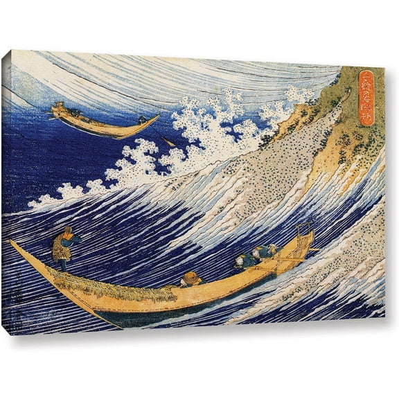ArtWall Katsushika Hokusai "Ocean Waves" Gallery-Wrapped Canvas