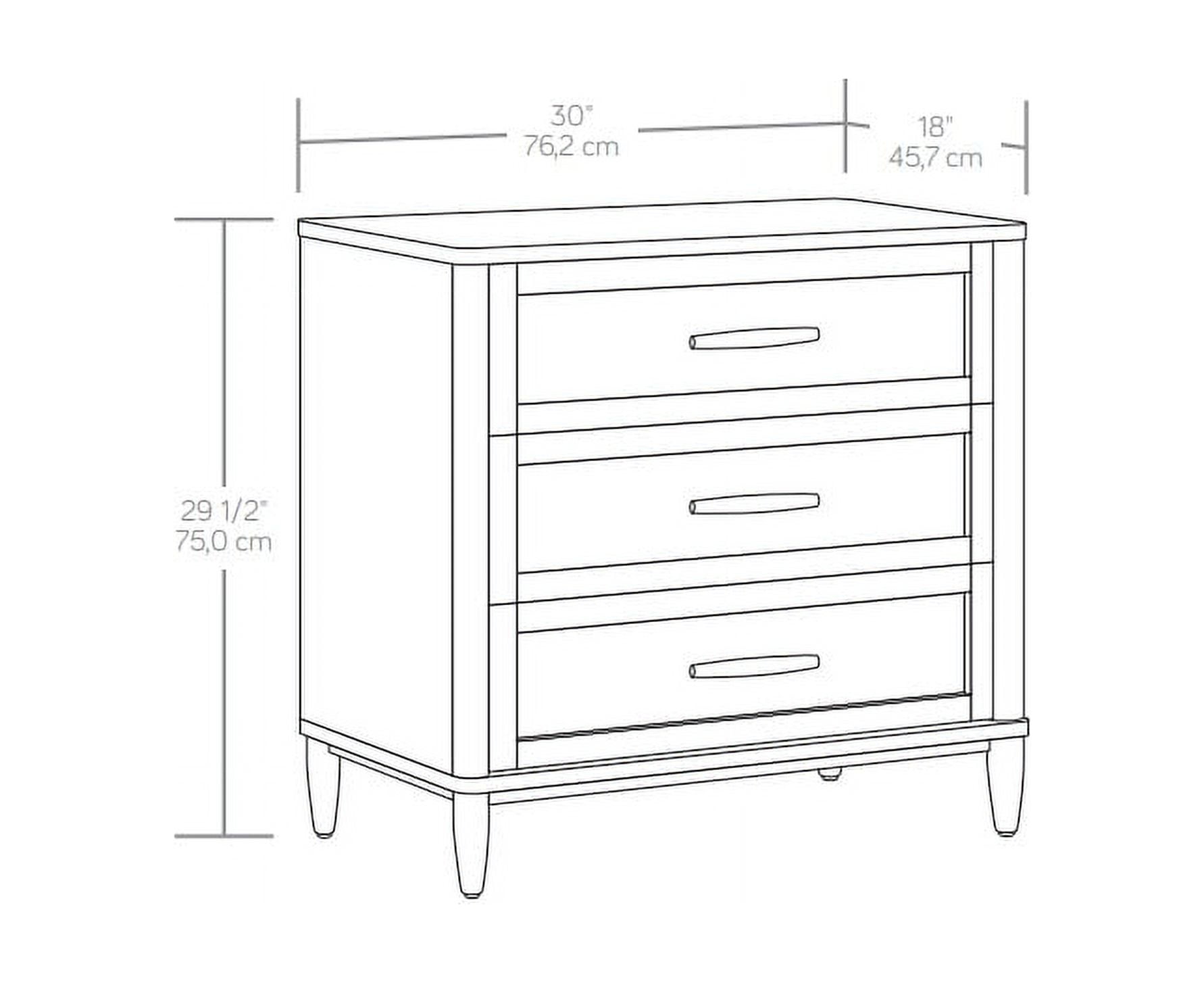 Better Homes & Gardens Springwood Caning 3-Drawer Nightstand with USB, Charcoal Finish