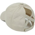 thumbnail image 2 of Gorra de béisbol con cola de caballo cruzada para mujer, gorra de béisbol ajustable con moño alto desordenado, gorra de secado rápido, color caqui Vhermosa Gorras y Gorros, 2 of 7