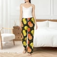 thumbnail image 5 of Uemuo Orange Lemon Pattern Women's Wide Leg Palazzo Lounge Pants with Pockets Light Weight Loose Comfy Casual Pajama Pants-Small, 5 of 9