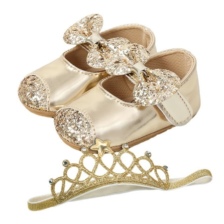 

Liangchengmei Baby Girl Shoes Mary Jane Flats with Bowknot Non-Slip Toddler First Walkers Infant Dress Shoes
