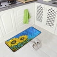 thumbnail image 4 of GZHJMY Sunflower Anti Fatigue Kitchen Floor Mat, Oil Painting Flower Floral Non Slip Absorbent Comfort Standing Mat Kitchen Runner Rug for Hallway Entryway Bathroom Living Room Bedroom 39 x 20 Inches, 4 of 6