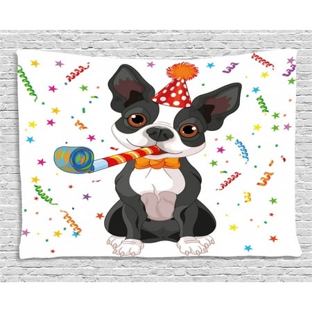 Birthday Decorations For Kids Tapestry Black And White Boston
