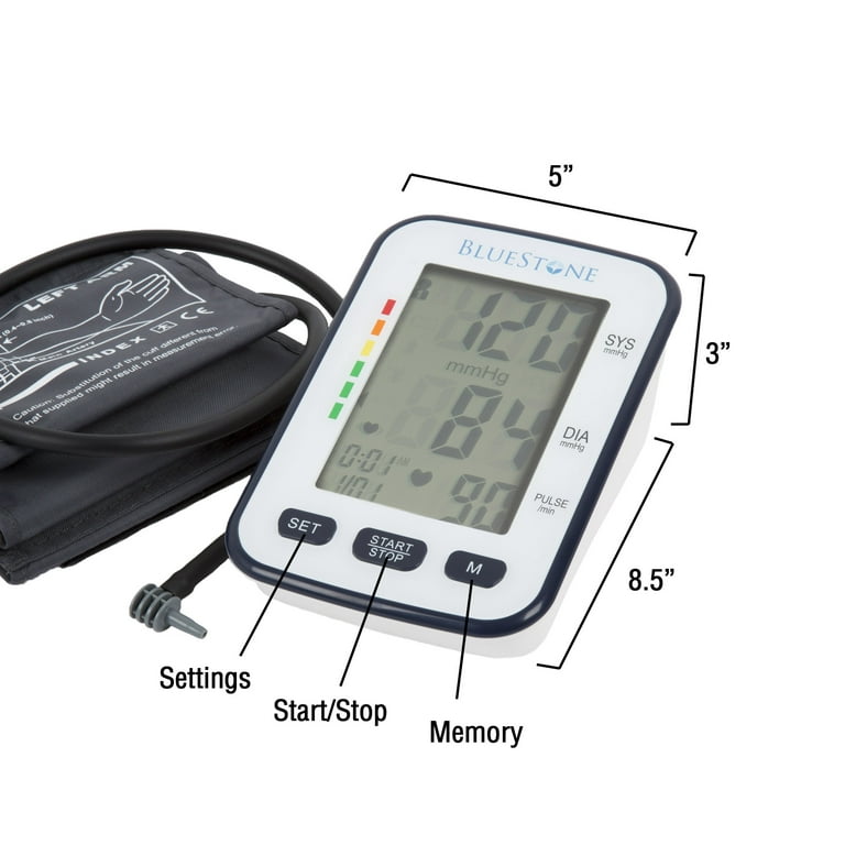 Bluetooth Blood Pressure Monitor, Upper Arm Cuff, Smart Digital Blood  Pressure Machine, Free iPhone Android app Included (Full Kit FBA)