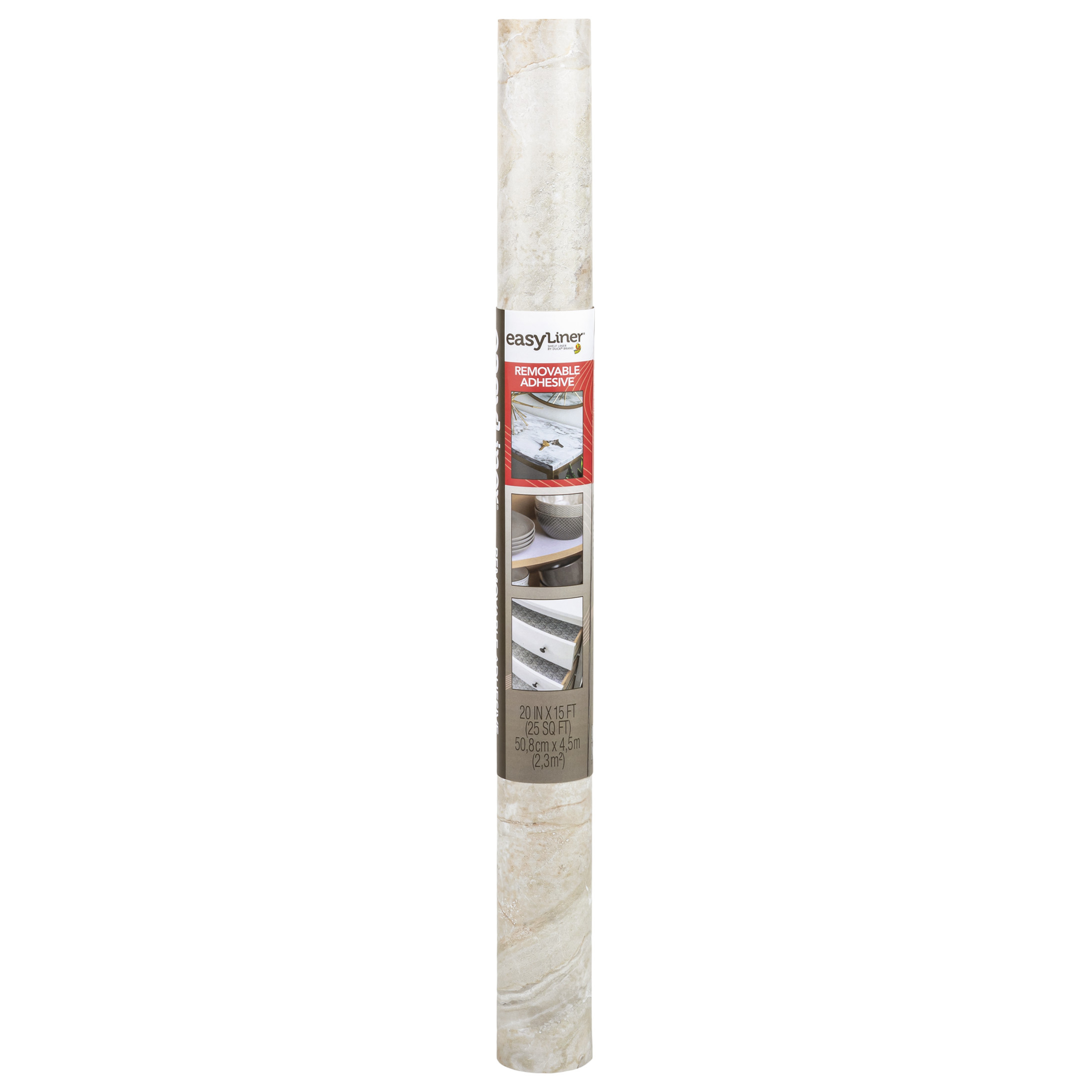 EasyLiner Brand Contact Paper Adhesive Shelf Liner, Beige Marble, 20 in. x 15 ft. Roll - image 4 of 11