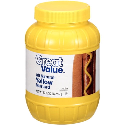 Great Value All Natural Yellow Mustard, 32 oz