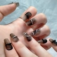 thumbnail image 2 of Press on nails fake Purely hand-made dark Gothic ink-stained smoke hand-painted art, 2 of 9