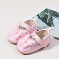 thumbnail image 2 of Zanarzt Princess Shoes for Baby Baby Girls Mary Jane Flats with Bowknot Flowers Princess Wedding Dress Ballet Shoes Non-Slip Toddler First Walkers Pink,US 5, 2 of 9
