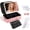 Pink, variant on 15“×11“Professional Makeup Train Case,Large Waterproof Travel Makeup bag with Mirror and Light, Leather Black Make up Bag with Mirror and Light,Led Makeup Case with Adjustable Dividers