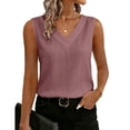 thumbnail image 2 of Womens Dressy Business Tank Tops V Neck Casual Cami Sleeveless Camisole Blouses Summer Basic Tank Shirt Purple S, 2 of 6