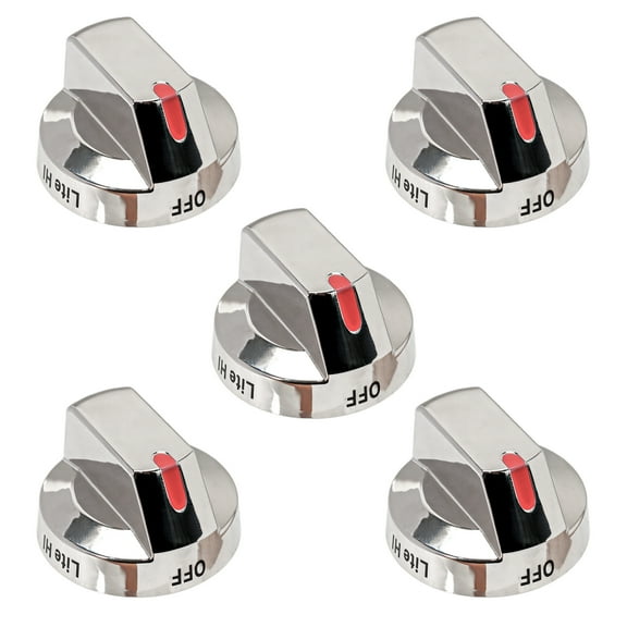 DG64-00473A Top Burner Control Dial Knob Range Oven Replacement Compatible with Samsung Range Oven Gas Stove Knob NX58F5700WS NX58H5600SS NX58H5650WS NX58J7750SS NX58M6850SS （5pcs）