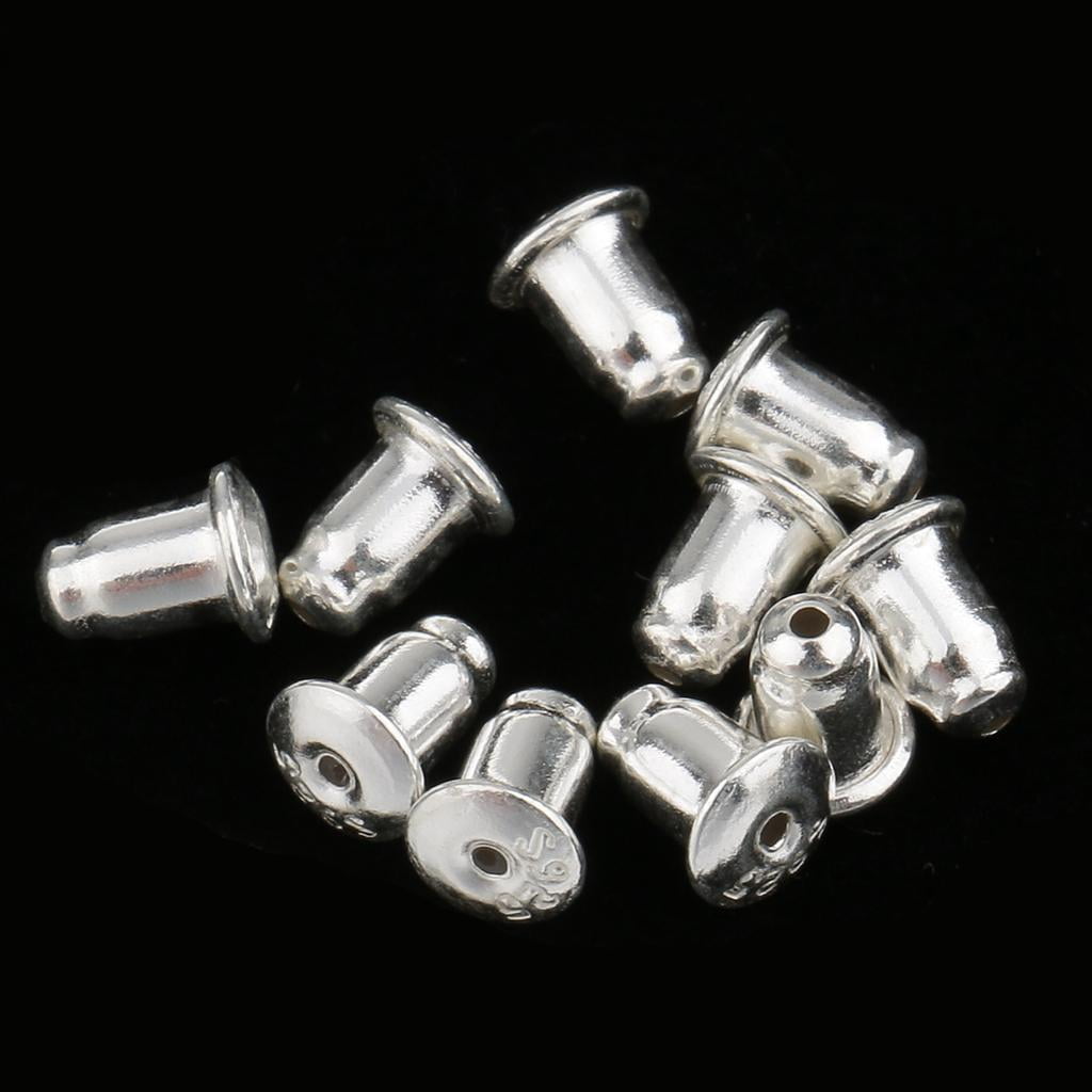 10x Sterling Earring Backs Ear Nuts Earring Keeper 4mm